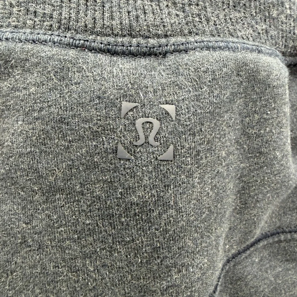 Lululemon Pants Mens M Blue French Terry Jogger Elastic Waist Zip Pocket